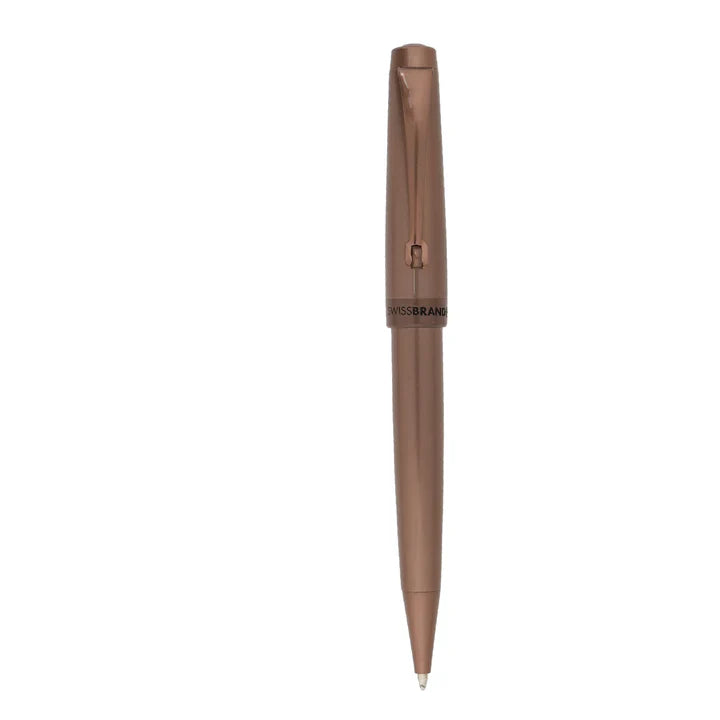 SWISSBRAND Echelon 2518 Matte brown Ballpoint Pen with brown trim