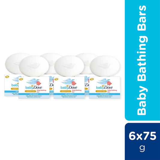 Baby Dove Rich Moisture Bathing Bar - Pack of 6 - 75 gm