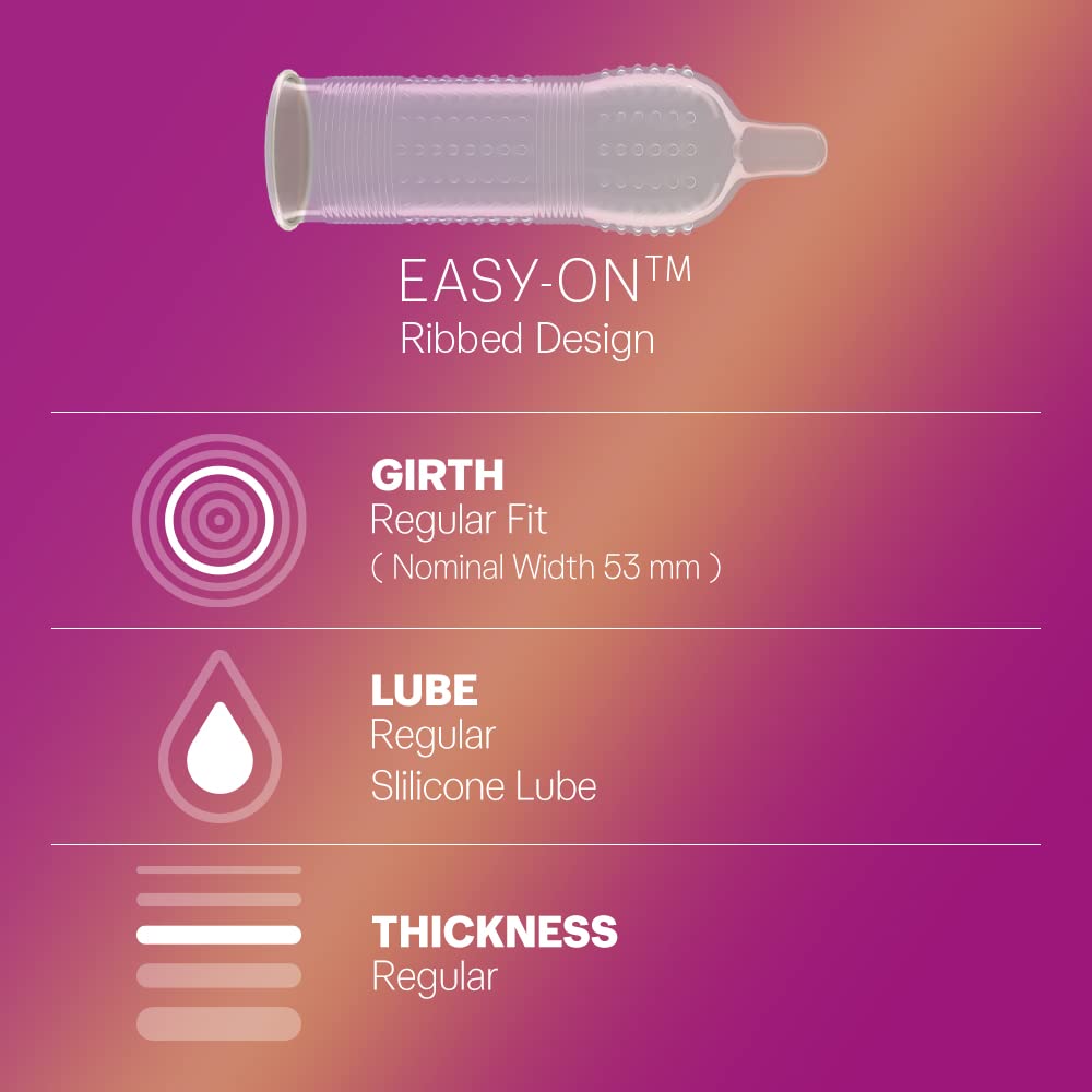 Durex Condoms, Extra Ribbed - 3 Count