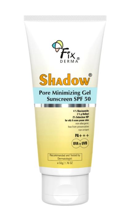 Fixderma Shadow Pore Minimizing Gel Sunscreen SPF 50 PA+++ UVA/UVB - 50 gm