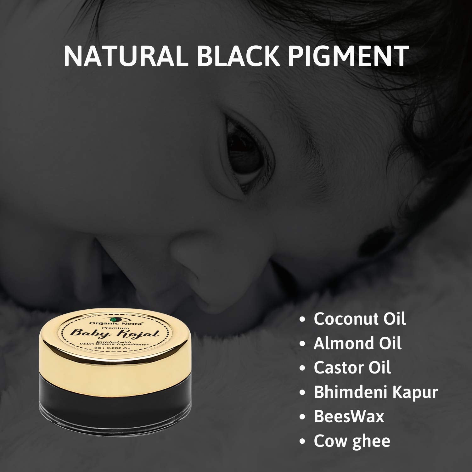 Organic Netra Baby Kajal Water Resistant - 8 gm