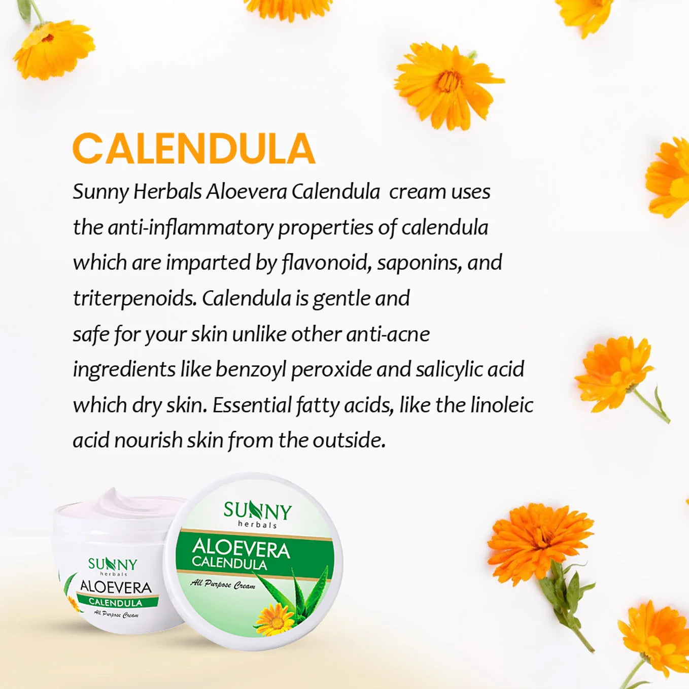 Bakson's Sunny Aloe Vera Calendula Cream - 125 gm - Pack of 1
