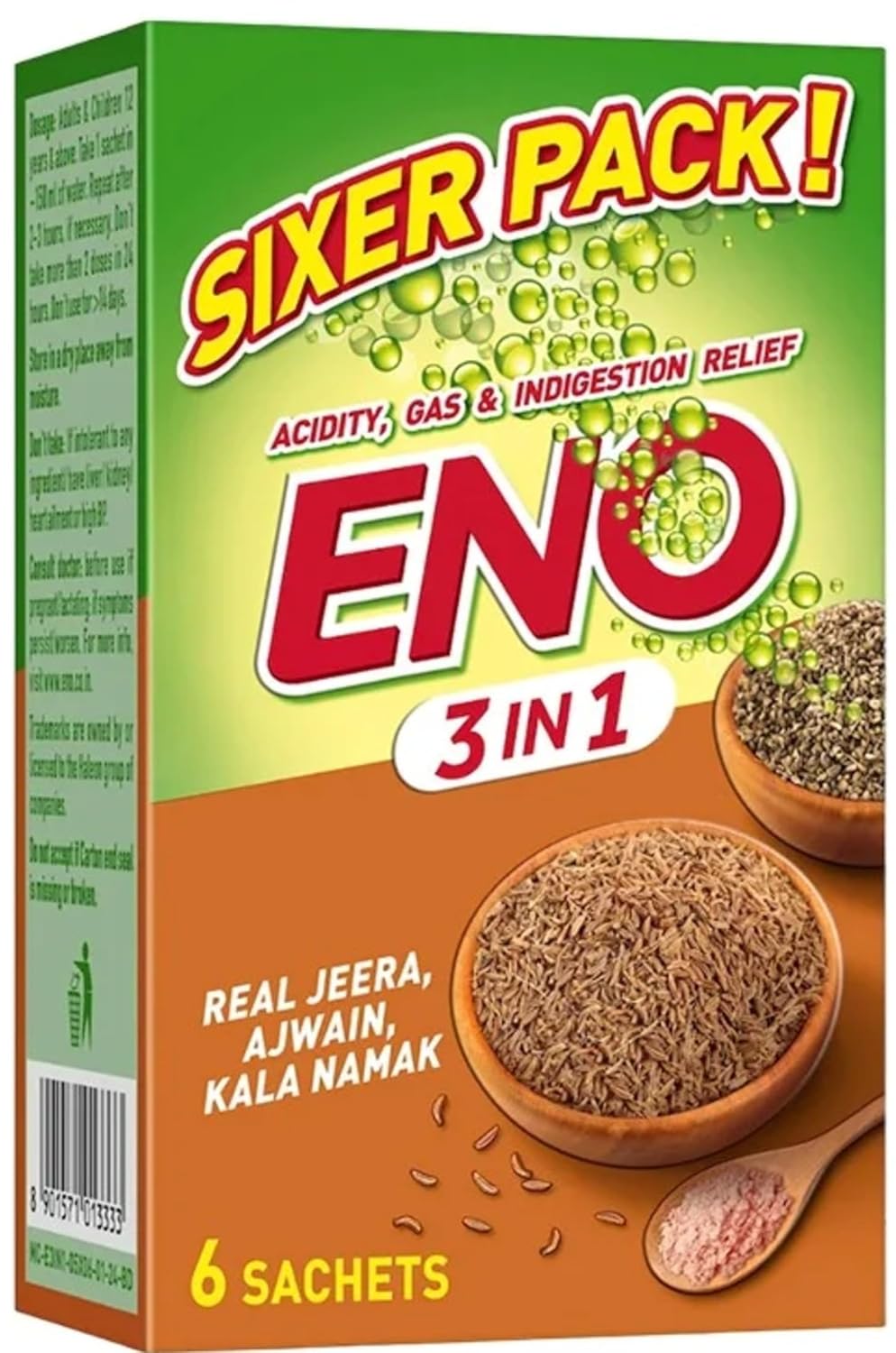 Eno 3 In 1 Real Jeera Ajwain Kala Namak 30g (5g x 6 Sachets)