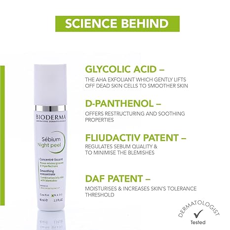 Bioderma Sebium Night Peel Smoothing Concentrate Cream - 40 ml