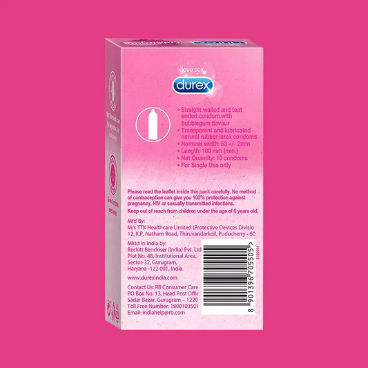 Durex Extra Thin Bubblegum Flavoured - 12 Condoms