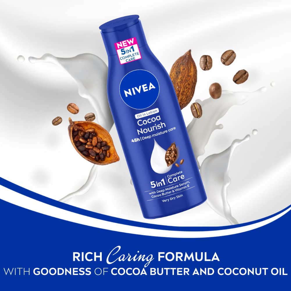 Nivea Body Lotion for Very Dry Skin, Cocoa Nourish - 200 ml