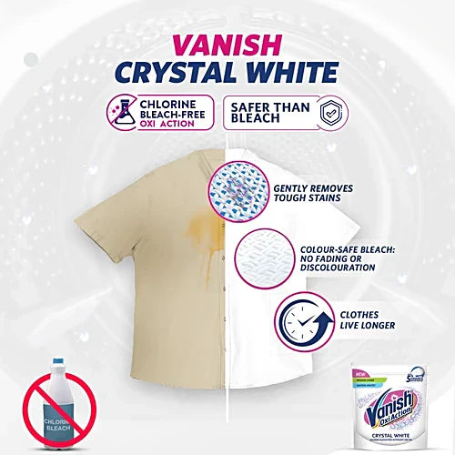 Vanish Oxi Action Crystal White Fabric Whitener, 400 g