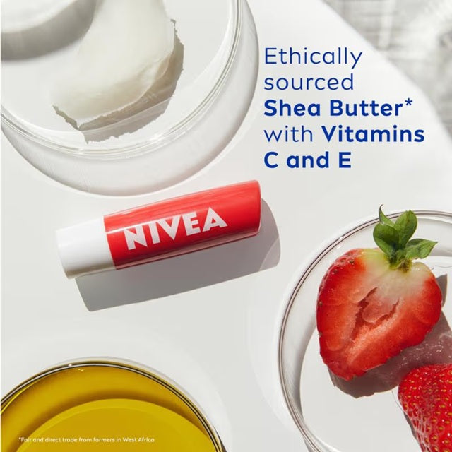 Nivea Strawberry Shine Lip Balm - 4.8 gm - Strawberry