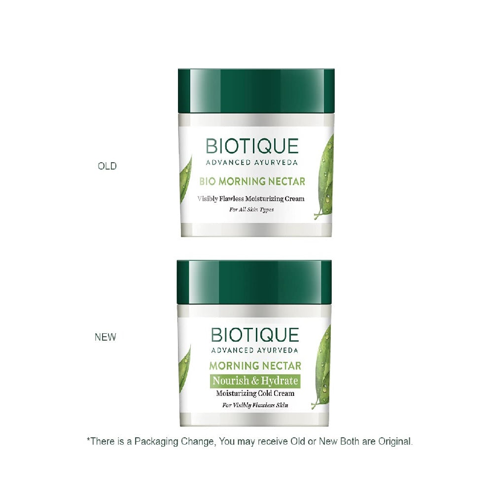 Biotique Morning Nectar Nourish & Hydrate Moisturizing Cold Cream For Visibly Flawless Skin, 50g