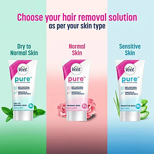 Veet Pure Aloe Vera Hair Removal Cream For Sensitive Skin, 30 g