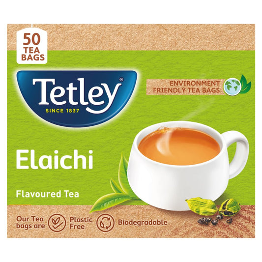 Tetley Elaichi Flavoured Chai - Black Tea, Every Sip Will Awaken Your Senses - 50 Tea Bags