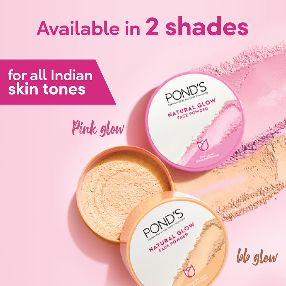 Ponds Oil Free Natural Glow Loose Face Powder - Pink Glow - 30 gm