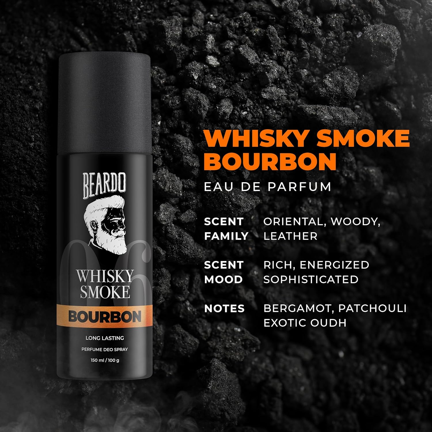 Beardo Whisky Smoke & Bourbon Perfume Body Spray (Set of 2) Spicy