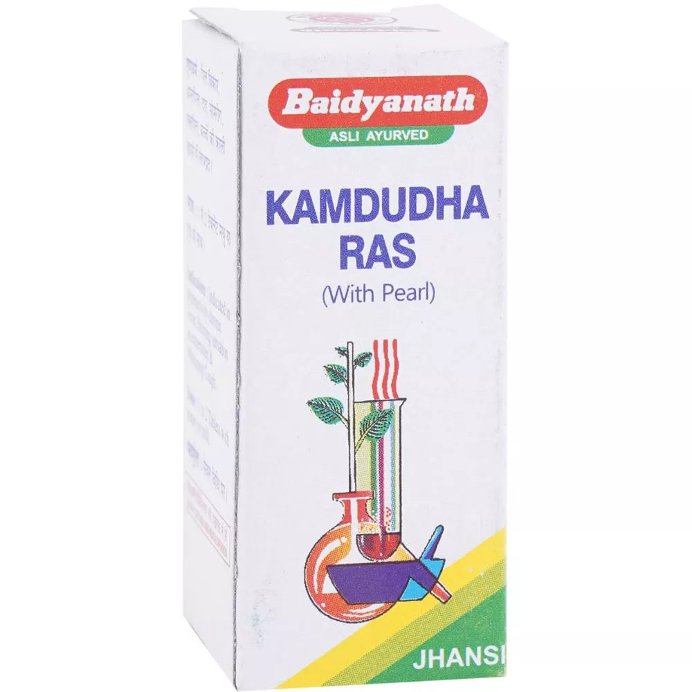 Baidyanath Kamdudha Ras (Moti Yukta) (25tab) For acidity, bloating stomach, flatulence
