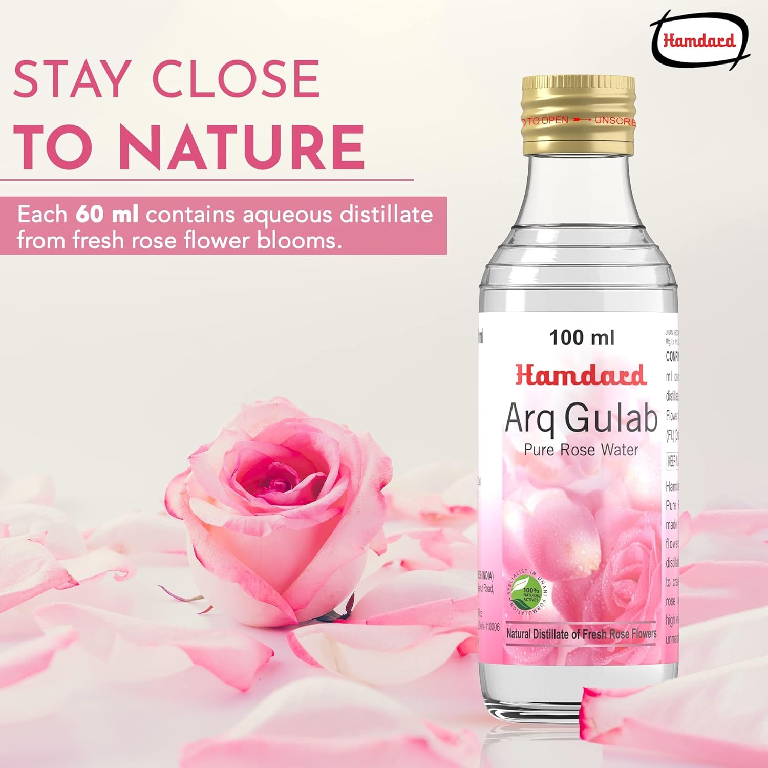 Hamdard Arq Gulab Pure Rose Water - 100 ml