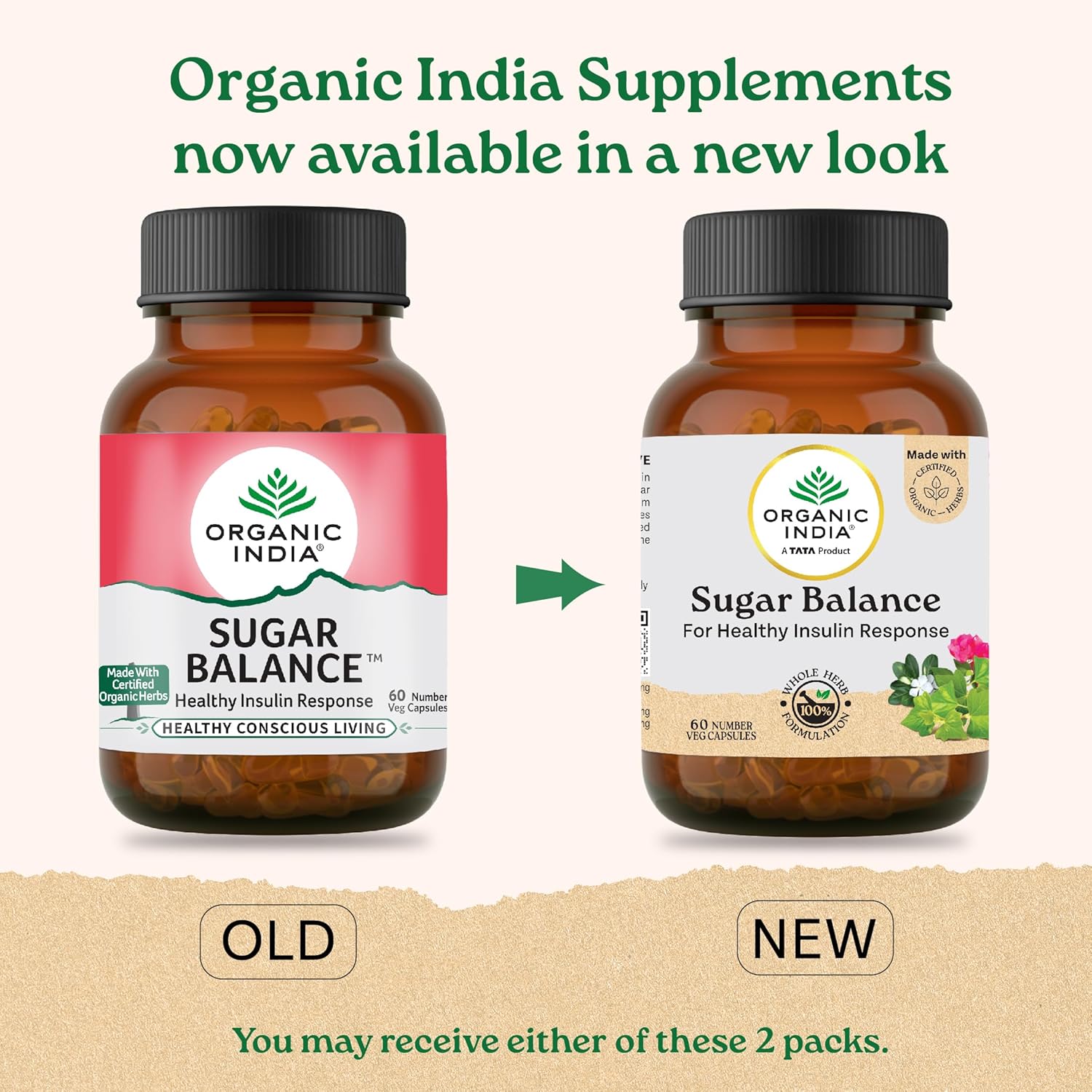 Organic India Sugar Balance Veg 60 Capsule | Supports Healthy Insulin Response