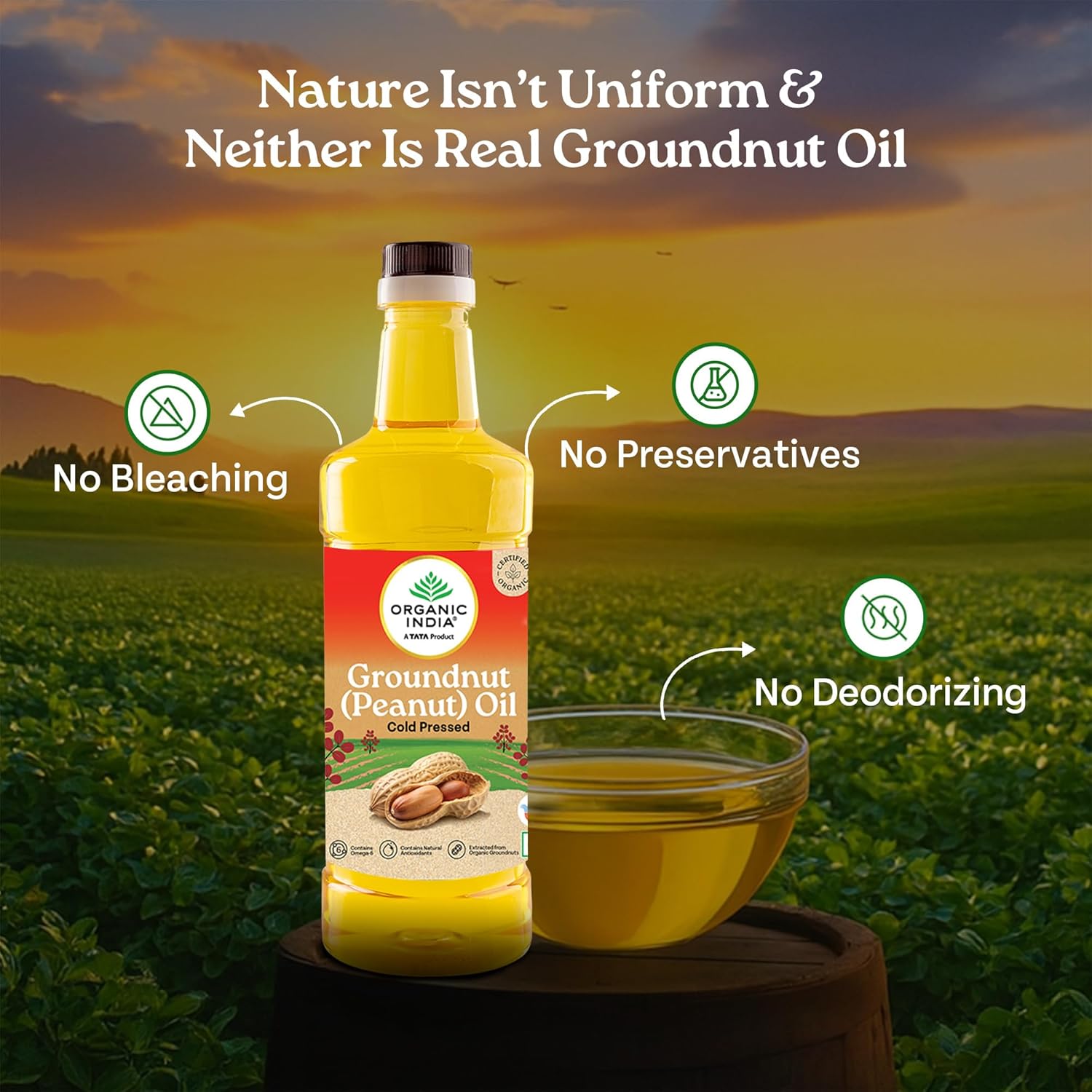 Organic India Groundnut (Peanut) Oil 1000ml