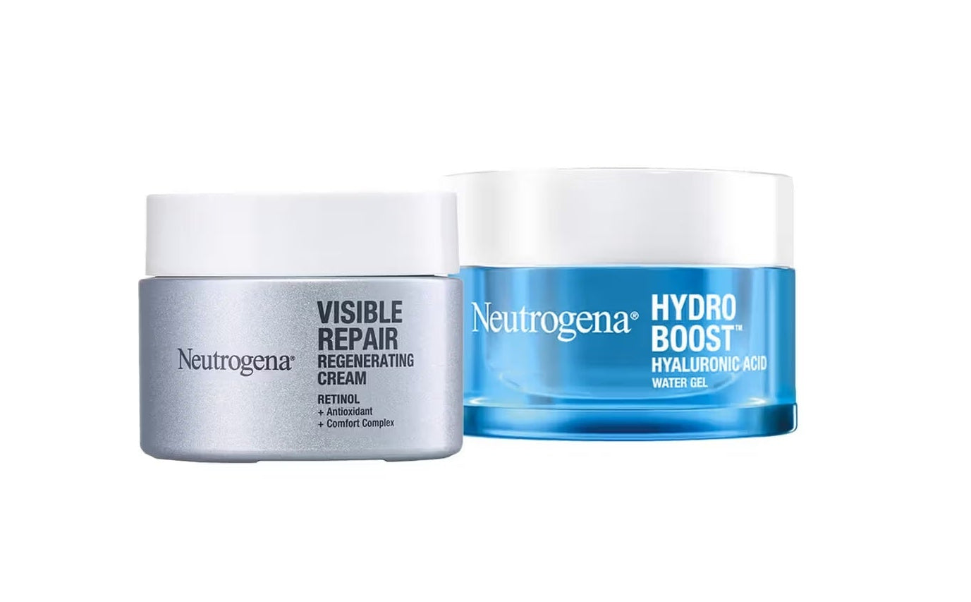 Neutrogena Hyaluronic Acid Gel + Retinol Face Moisturizer Anti-Ageing Combo For Wrinkle-Free Skin - combo - 50gm + 50gm
