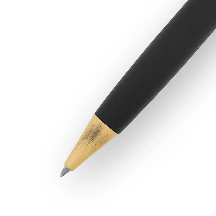 SWISSBRAND Eternia 2510 Matte black gold Ballpoint Pen with black gem embedded in the gold trim