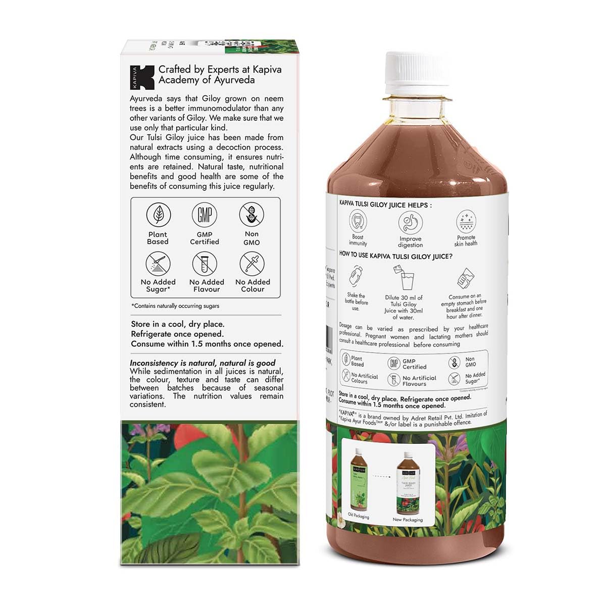 Kapiva Ayurveda Wild Tulsi Giloy Juice - 1L