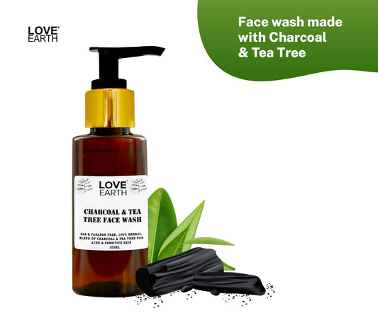 Love Earth Charcoal & Tea Tree Face Wash - 100 ml