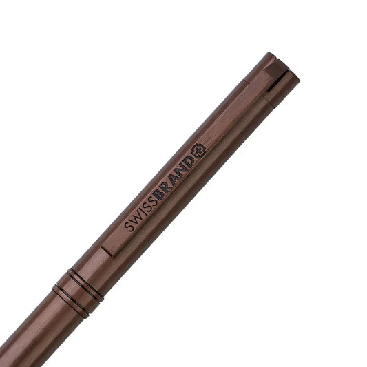 SWISSBRAND Glide 2531 Matte brown Ballpoint Pen with brown trim.