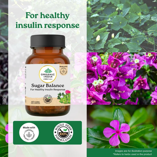 Organic India Sugar Balance Veg 60 Capsule | Supports Healthy Insulin Response