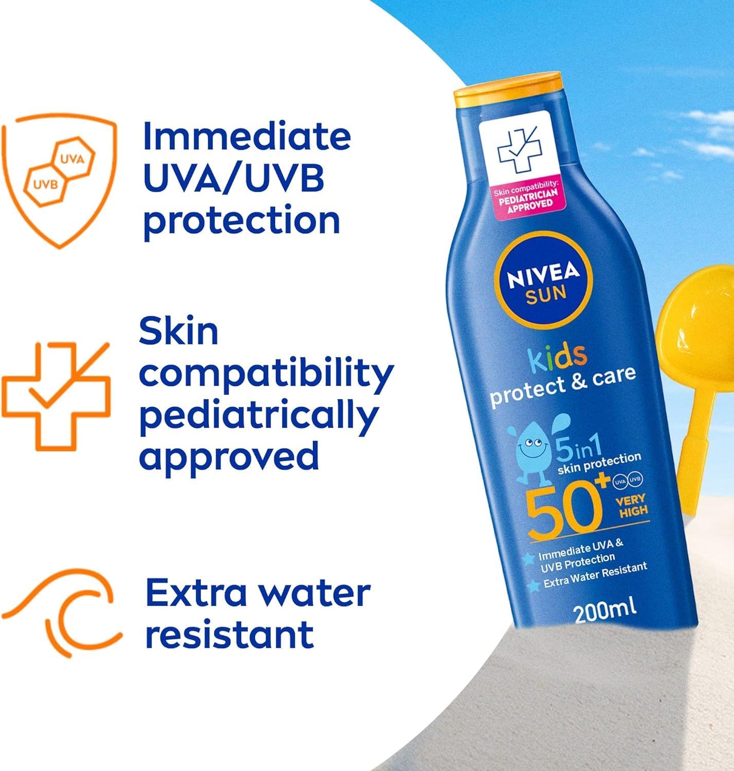 Nivea Sun Protect & Care Sunscreen For Kids Spf 50+ - 200 ml