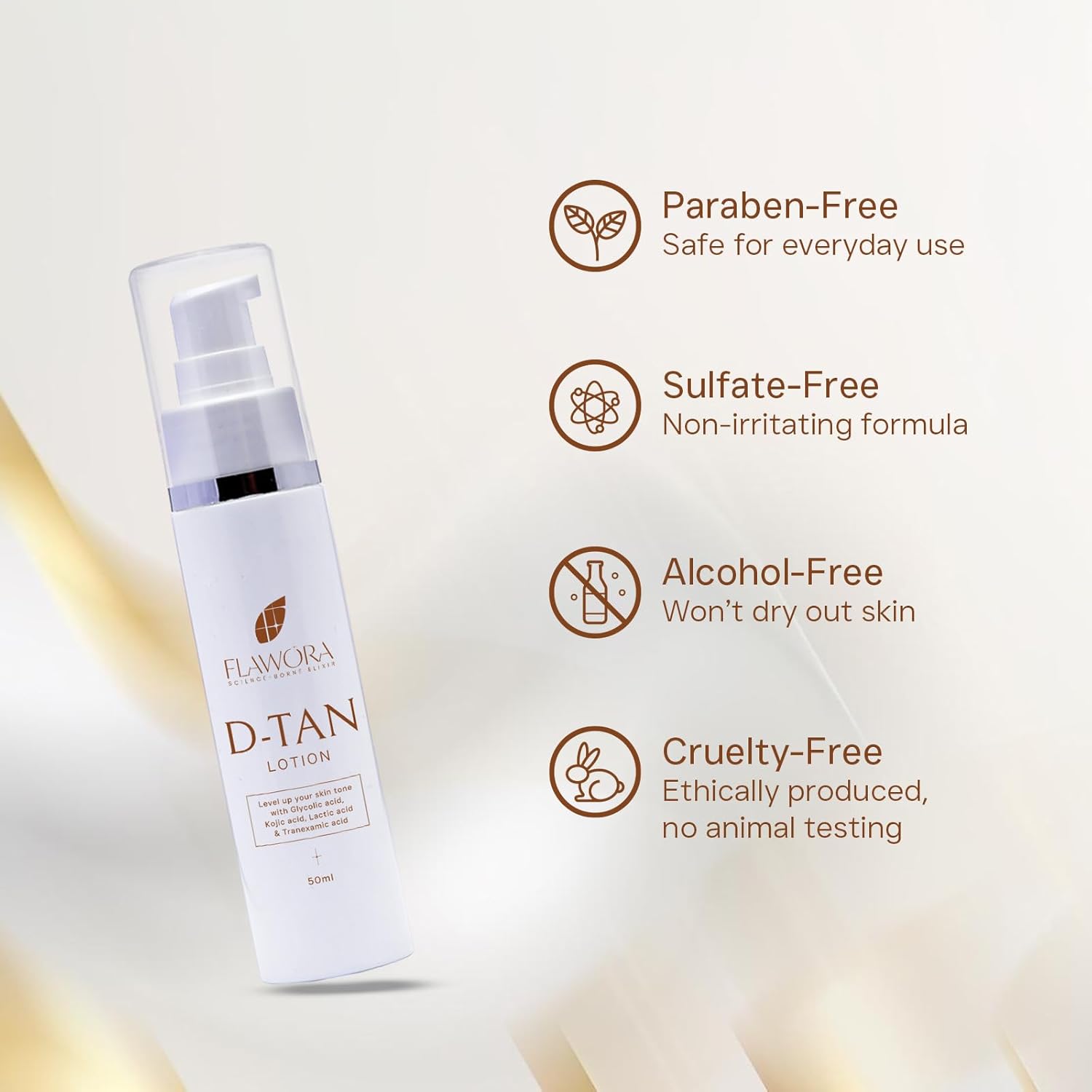 Flawora D-Tan Lotion for Pigmentation & Tan Removal For Dark Spots - 50 ml
