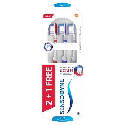 Sensodyne Sensitivity And Gum Toothbrush with Soft Bristles (Buy 2 Get 1 Free)