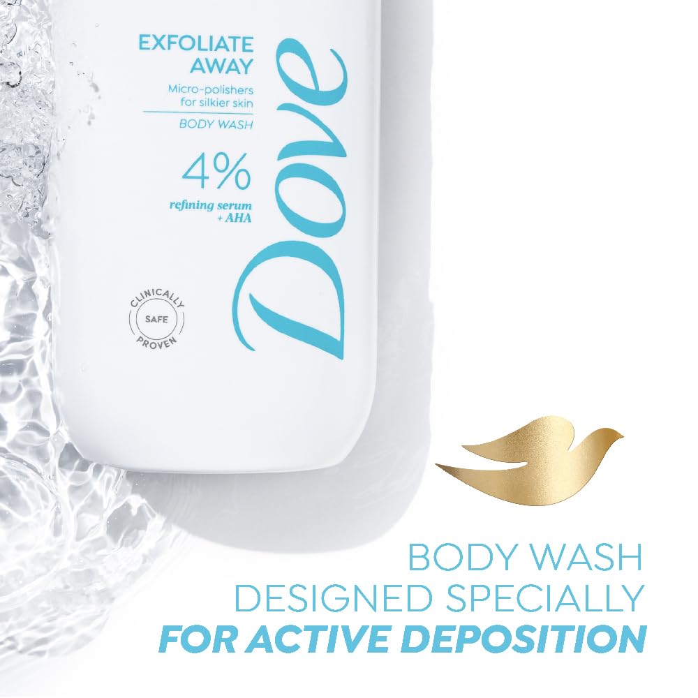 Dove Exfoliate Away Serum Body Wash with 4% Refining Serum + AHA - 300 ml