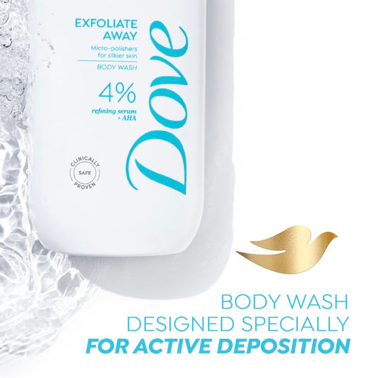 Dove Exfoliate Away Serum Body Wash with 4% Refining Serum + AHA - 300 ml