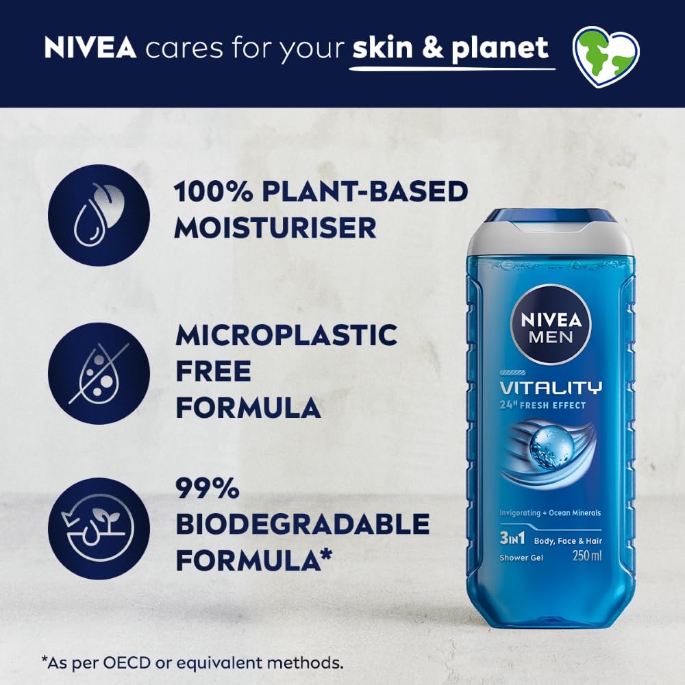 Nivea Men Vitality Fresh Shower Gel - 250 ml