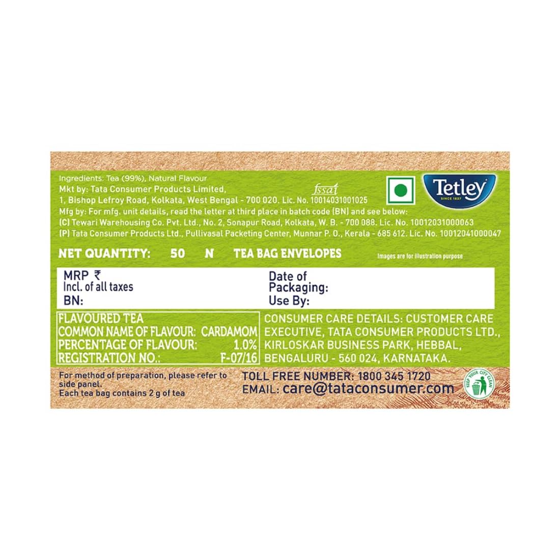 Tetley Elaichi Flavoured Chai - Black Tea, Every Sip Will Awaken Your Senses - 50 Tea Bags