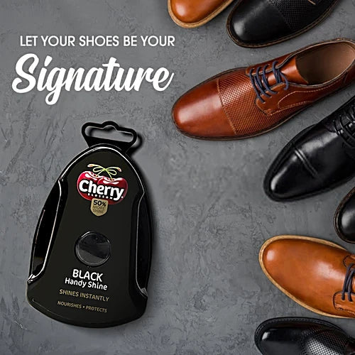 Cherry Blossom Black Handy Shine Shoe Shiner Sponge, 5 ml