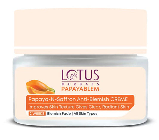 Lotus Herbals Papayablem Papaya-N-Saffron Anti-Blemish Face Cream - 50 gm
