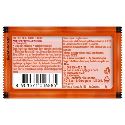ENO Orange Digestive Fruit Salt, 5g (Pack of 6)