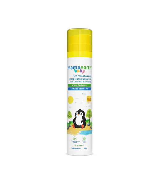 Mamaearth Baby Rich Moisturizing Ultra Light Sunscreen - 50 gm