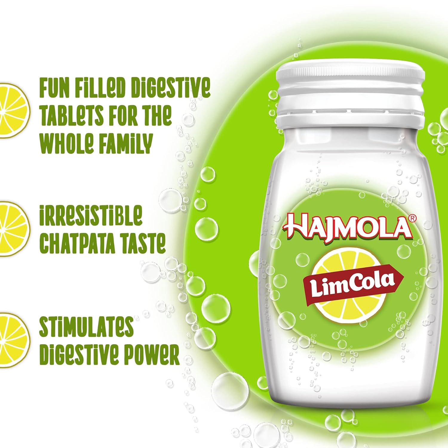 Dabur Hajmola Tasty Digestive Tablets (Limcola Flavour) - 120 Tabs
