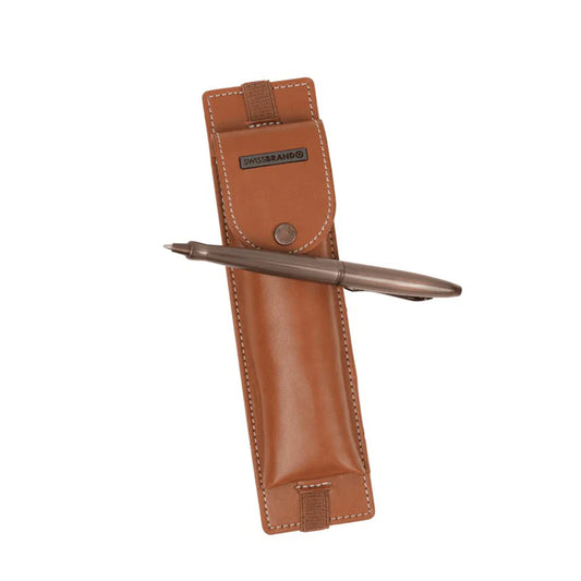 Swissbrand G06-2523-22 Matte Brown Ballpoint Pen with Tan Color Pen Case
