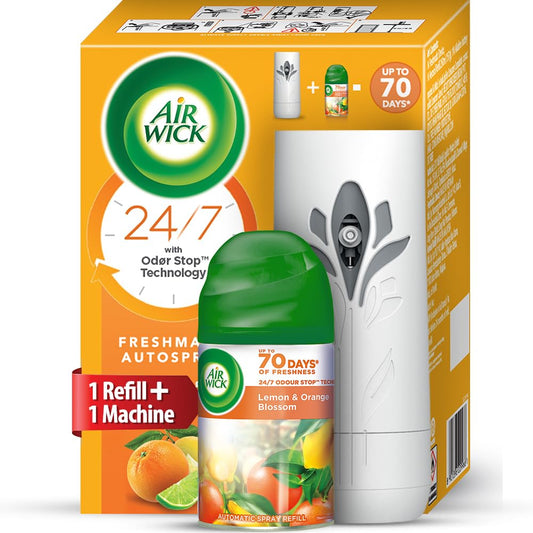 Air Wick 250 ml - Lemon & Orange Blossom, Refill + Automatic Spray| Freshmatic Air Freshener Kit