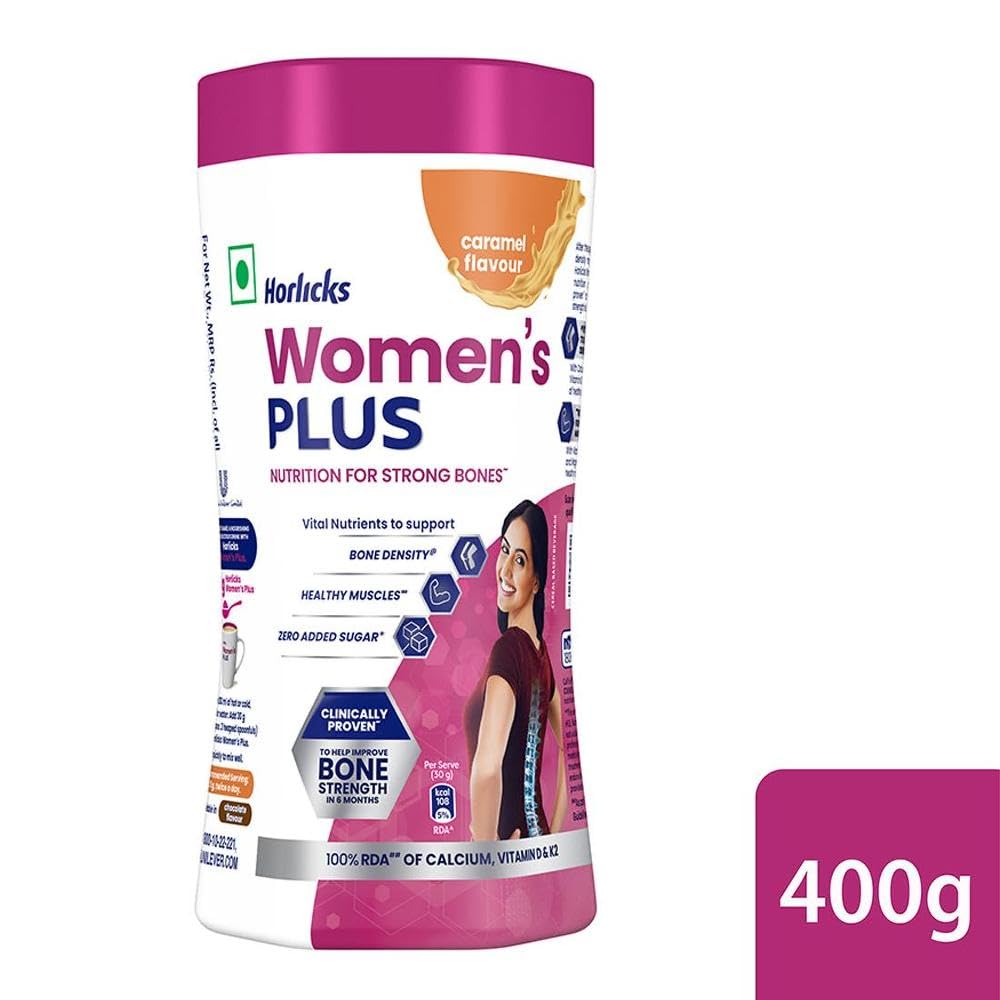 Horlicks Women's Plus Caramel Nutrition Drink | 400 g Jar