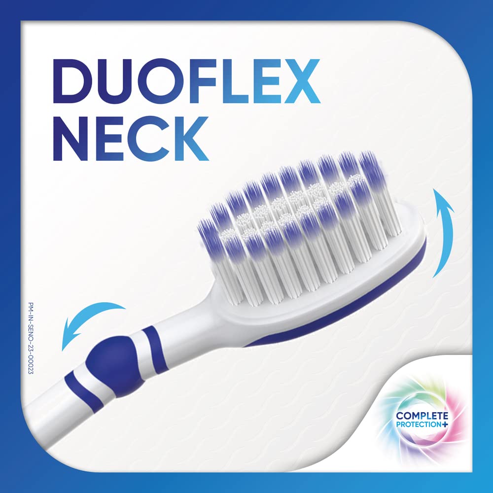 Sensodyne Toothbrush: Complete Protection+ Toothbrush With Flexible Neck For 48% Better Cleaning With Soft Tapered Bristles, 3 Piece (Buy 2 Get 1 Free)