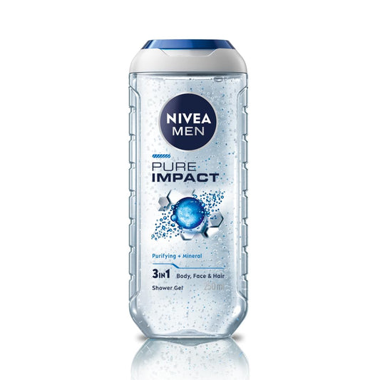 Nivea Men Pure Impact Shower Gel For Body, Face & Hair - 250 ml