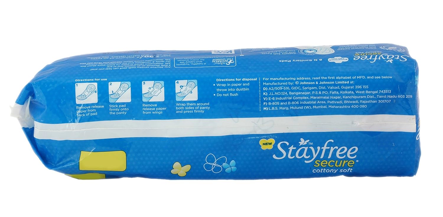 Stayfree Secure Cottony Wings, Regular 6pcs