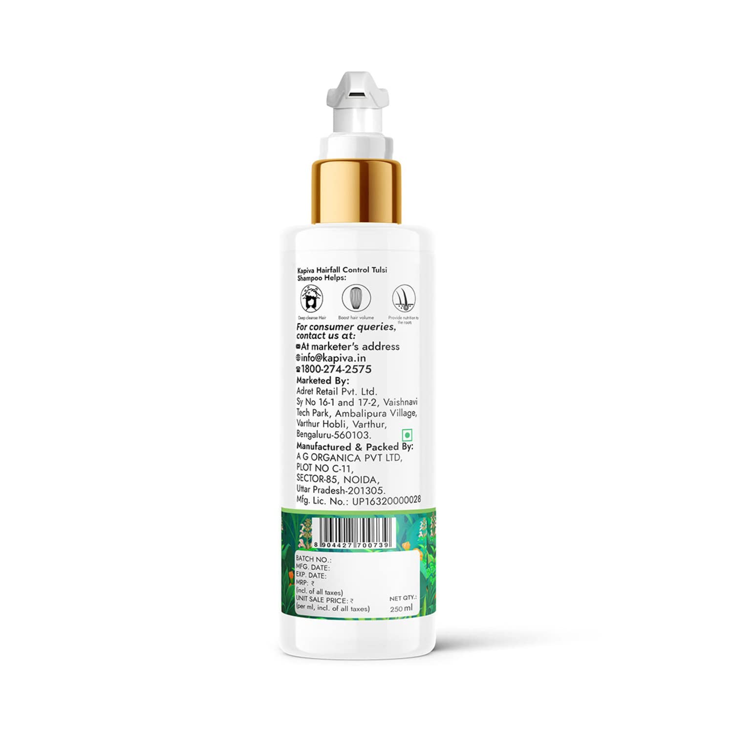 Kapiva Ayurveda Hair Rituals Tulsi Anti-Hairfall Shampoo - 250 ml