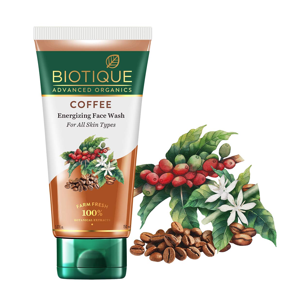 Biotique Coffee Energizing Face Wash 150ml | Purifies Skin, Unclog Pores