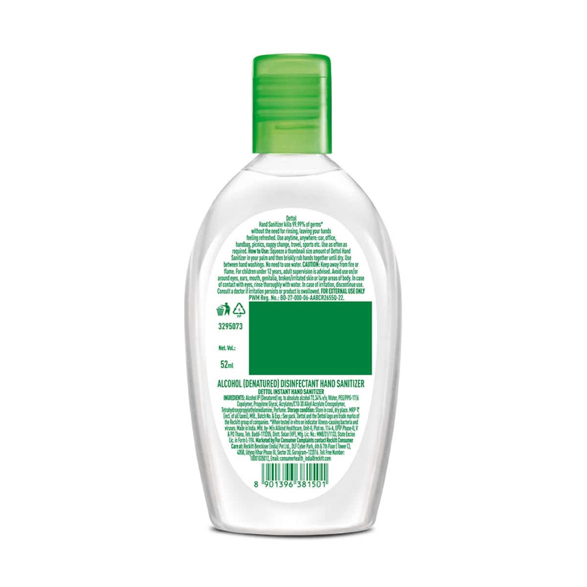 Dettol Original Germ Protection Alcohol based Hand Sanitizer, 52ml