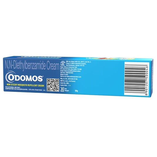 Dabur Odomos Non-Sticky Mosquito Repellent Cream With Vitamin E & Almond - 50 gm - Pack of 1