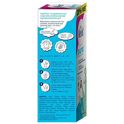 Veet Pure Aloe Vera Hair Removal Cream For Sensitive Skin, 50 g